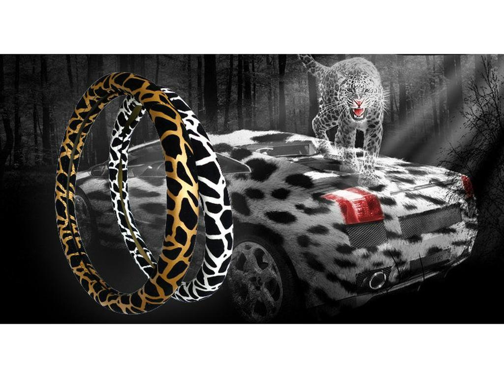 Leopard Print Car Steering Wheel Cover - Fashionable, Sporty, All-Season Interior Accessory