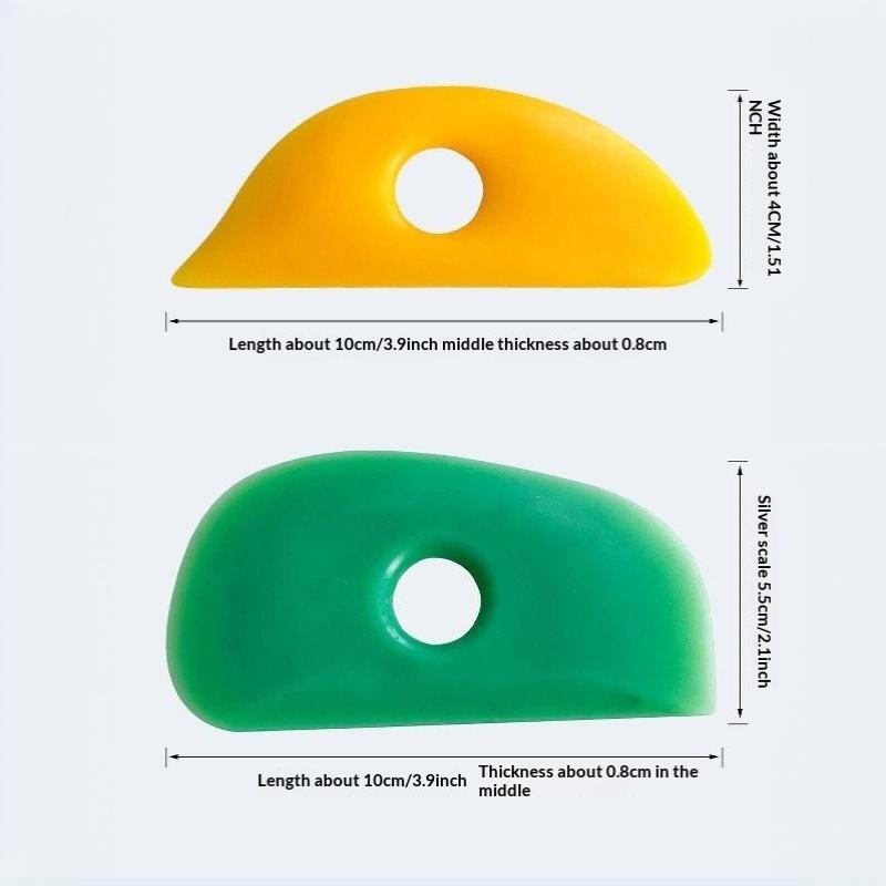 3/4/5/6/7/8/10Pcs  Soft Rubber Solid Color Set, Ceramic Soft Rubber Scraper Tool Set Ceramic Carving And Shaping Tools, Diy Clay