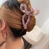 Super Shiny Pink Crystal Butterfly Hairpin for Women, Large Size for Bun Hairstyles, Luxurious and Exquisite Hair Clip