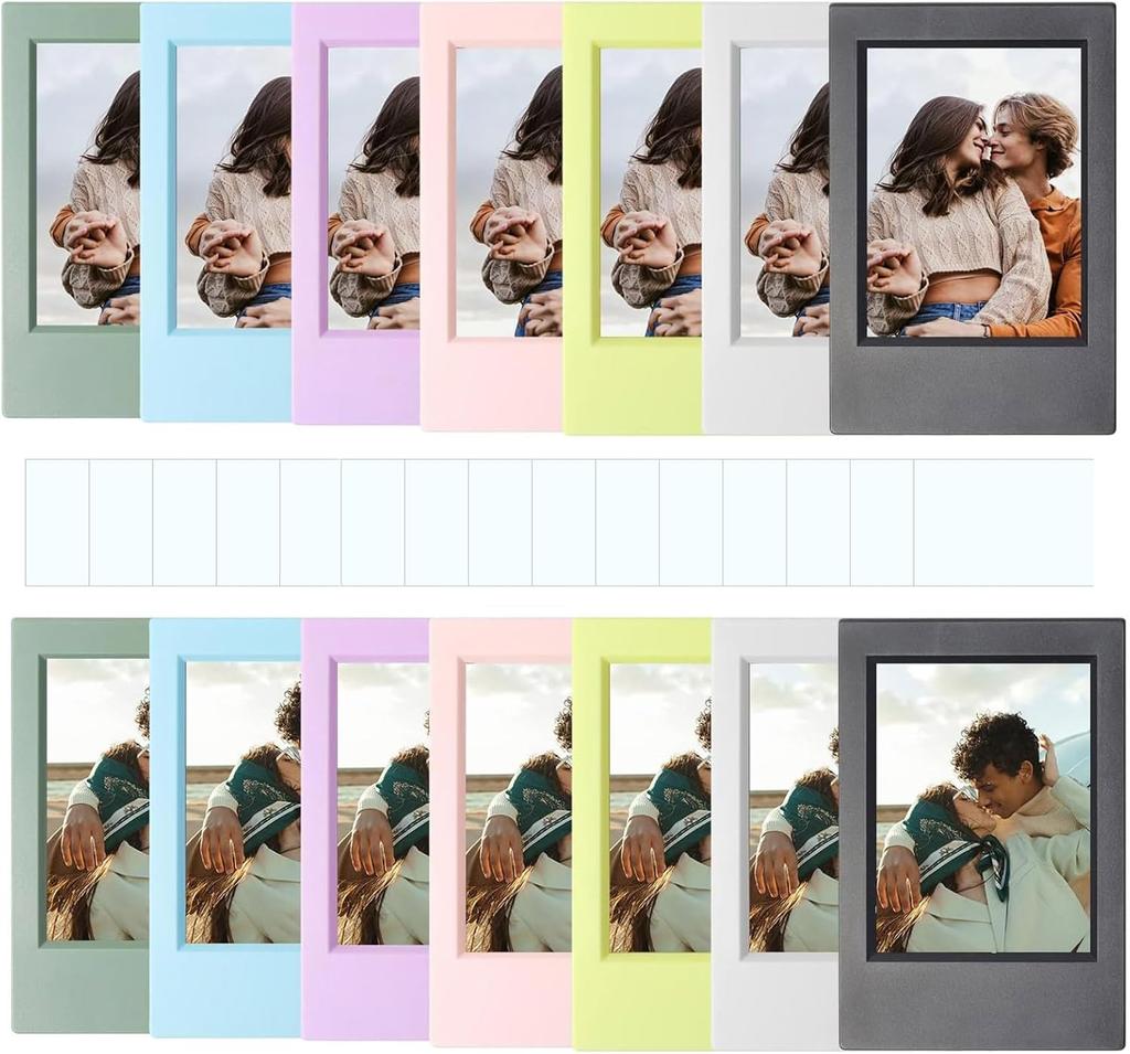 Colorful 14-piece set of 3-inch mini photo frame suitable for Fuji Polaroid and Polaroid 2x3 small photos computer photo album type colorful displa
