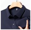 Men's Lapel POLO Shirt - Long Sleeve, Casual Business, Solid Color, Waffle Weave for Spring & Autumn