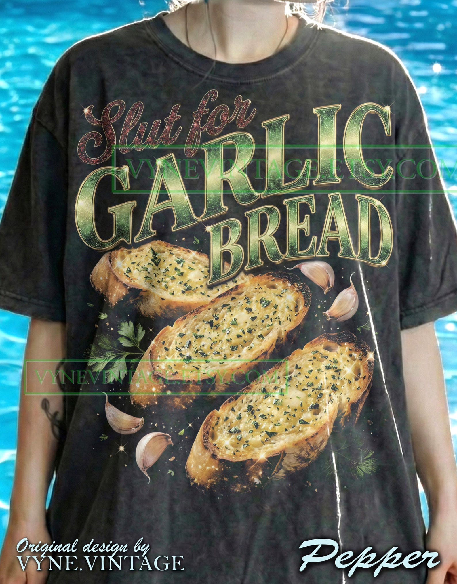 Slut For Garlic Bread Comfort Colors® Tshirt, Foodie Tees, Italian Carbs Sweater, Funny Humor Tanktop, Retro Vintage Garlic Lover 3XL