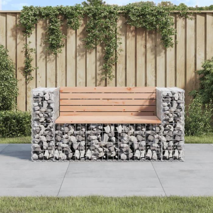 VidaXL Banc jardin design gabion 143x71x65,5 cm bois massif de douglas 834378