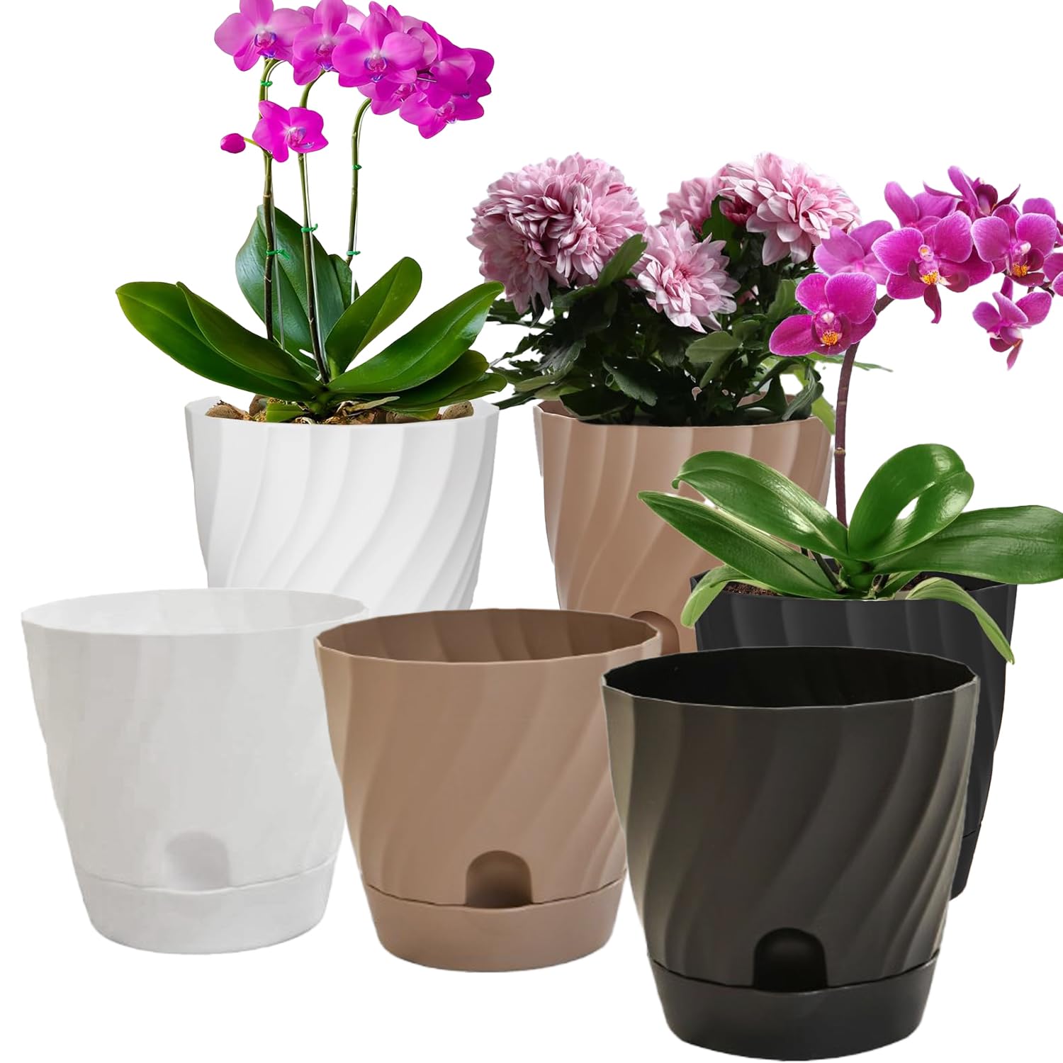 

Yuehuam Цветок Пластиковый Дренажный Усиленное Дно 5 x x Набор из Для Белый x Коричневый x Черный x 2 Горшка, Кашпо, Горшки, Пластик, Стильный, Горшки,