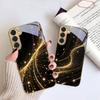 Noble Golden Curve For Samsung Galaxy S20 FE S21 S22 S23 Plus S24 Ultra 25Ultra S21+ S9+ S22Plus Golden glass phone case