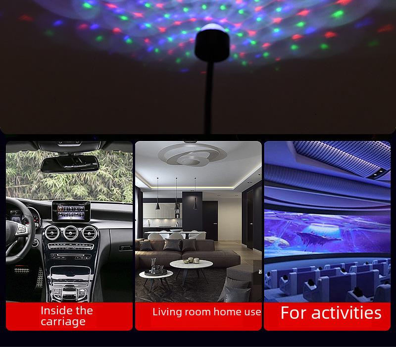 Colorful Voice-Controlled Mini LED Disco Ball Lamp - Starry Projection and Stage Lighting