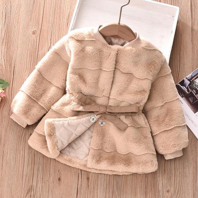 Autumn Winter Baby Girl's Clothes Faux Fur Coat for Girls Jacket Baby Snowsuit Christmas Princess Outerwear for Kids Children's Thick Cotton Sweater
