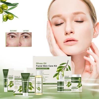 5 Pieces Olive Oil Facial Care Set, Face & Body Olive Oil Care Set, Women's Skin Care Set Dry Skin(180ML)