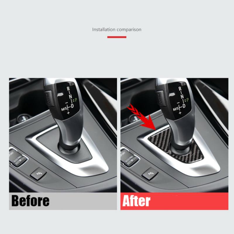 A+ Black Carbon Fiber Car Gear Shift Panel Trim Sticker For BMW 3 4 Series F30 F31