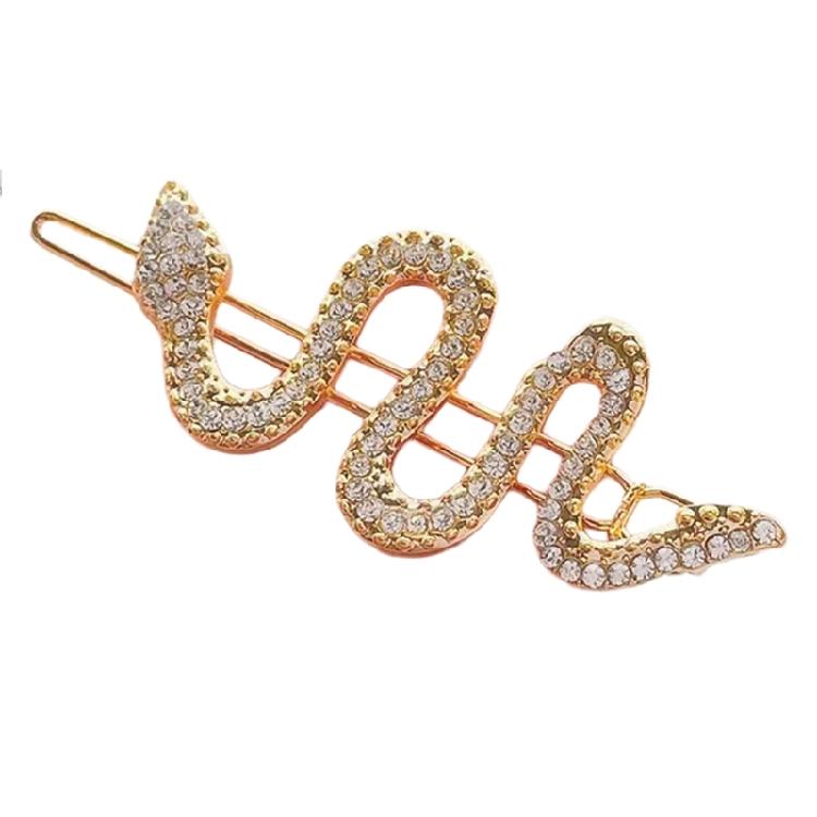 Stylish Gold Snake Hair Clip With Eye Catching Rhinestones Hair Accesories Hairpieces For Adding Elegance To Any Outfit