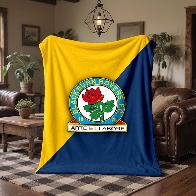 Coperta di Flanella con Stampa Calcio Blackburn Rovers Morbida Calda Coperta da Divano Letto per Casa Ufficio Camera da Letto
