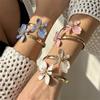French Retro Pearlescent Enamel Flower Bracelet