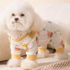Cute Dinosaur Printed Pet Jumpsuits Warm Fruit Print Four Legged Dog Clothing Comfortable Cartoon Pullover Dog Pajamas Home