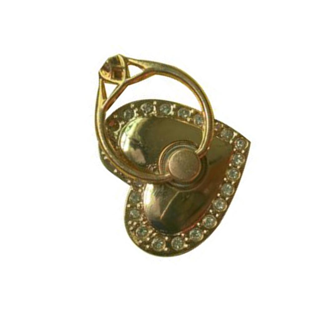 Heart Shaped Mobile Phone Support Rhinesone 360 Degree Rotating Frame Brackets Accessories