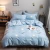 Korean Version of The Simple Four-piece Bed Sheet Quilt Cover Student Dormitory Single Bed Bedding Washable Quilt Cover Sheet 1.5m