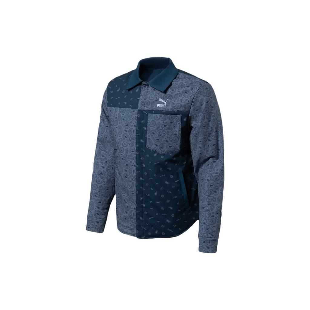 PUMA Paisley Woven Reversible Jacket Men Outerwear Blue 534972-64