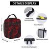 Red Rose Floral Design Insulated Lunch Bag for Women Kids Leakproof Food Boxes Thermal Lunch Box Tote