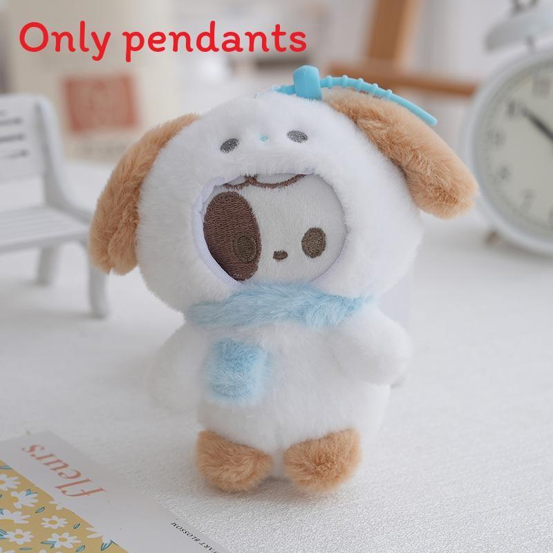 

Plush Animal Keychain Wearing Scarf Panda Penguin For Valentines Day Gift And Backpack Decor синій