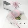 4 cm Widened Gradient Color Organza Shoelaces Chiffen Yarn Bow Wide Laces Trend Beauty White Casual Sneaker Shoes Laces Dropship