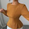 Temperament Long Sleeve Shirt Pullover 2025 Autumn Fashion Versatile Casual Women's Wear