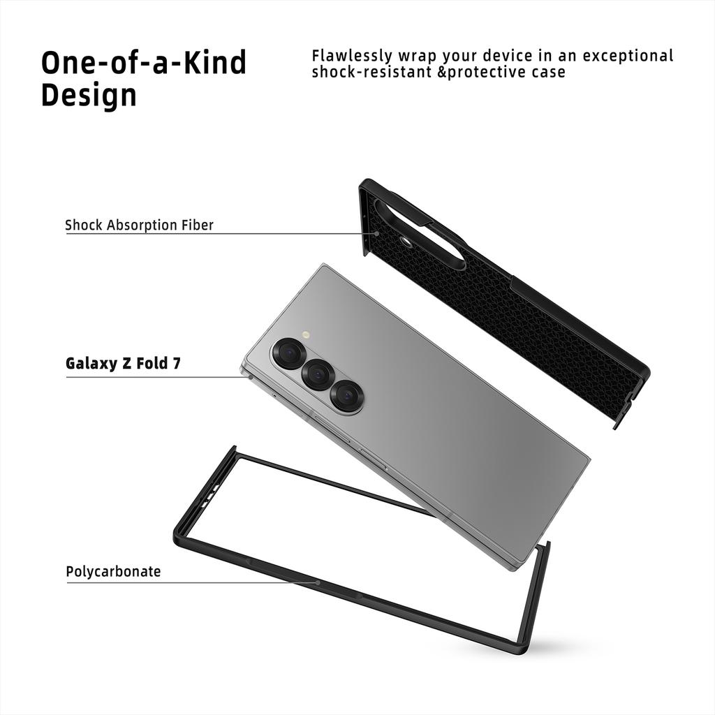 For Samsung Galaxy Z Fold7 5G Case Skin-Feel Anti Shock Hard PC Protective Phone Cover