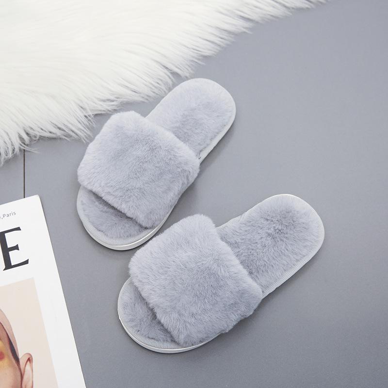 

Kids Slippers Faux Fur Child girls plush slippers Home Indoor children Shoes Flat cute kid Baby Shoes for Girls Boys 40-41