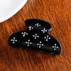 Hair Claw No Slipping Strong Grip Medium Size Back Head Hair Clip Rhinestone Imitation Pearl Flower Pattern Shark Hair Claw