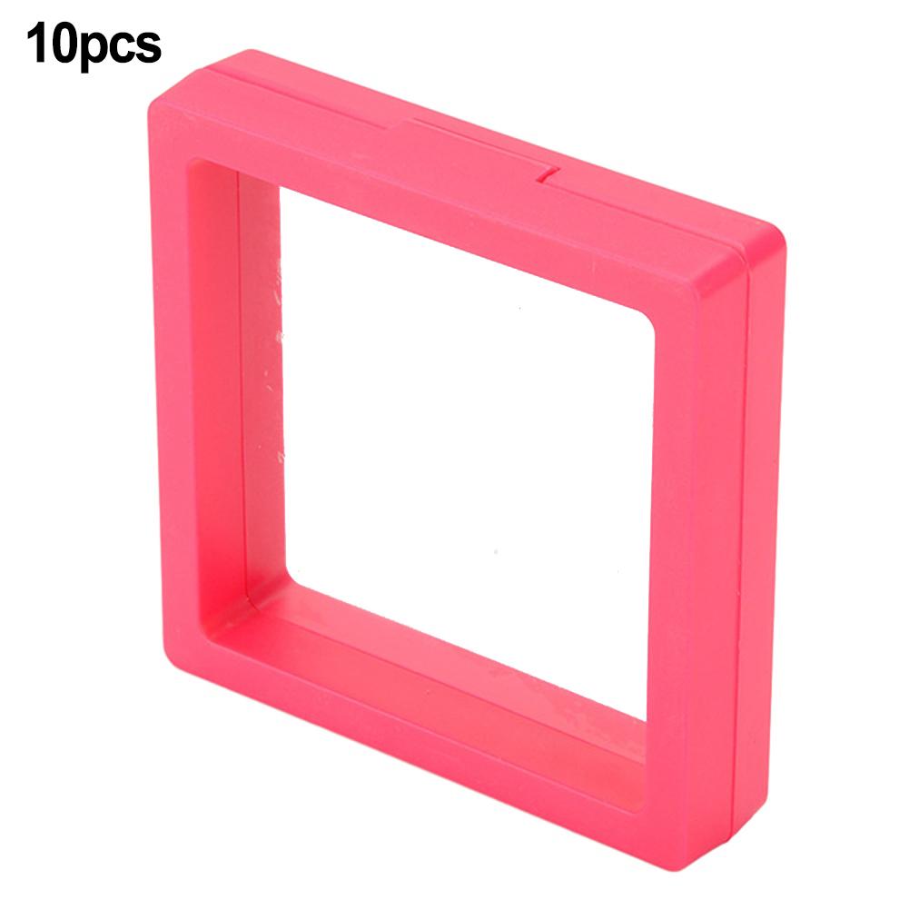 

10pcs Display Box Frame Holder Stand Box Coin Penny Frame Jewelry Ring Display Case Necklace Bracelet Display Box Holder рожевий червоний колір