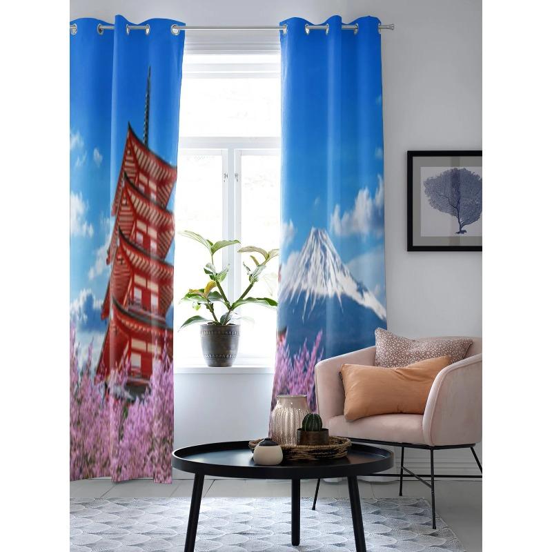 Kirschblüten im Frühling Fenster Vorhang für Kinderzimmer Zuhause Jalousien Vorhänge für Wohnzimmer Schlafzimmer Fenster Vorhänge