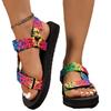 New slippers fashionable outer wear women's large size sandals women's platform Velcro collage girl sandals