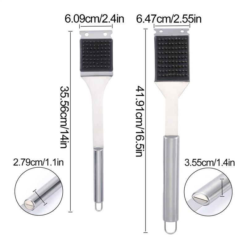 Grill Cleaner Brush And Scraper 2X Wire Brushes Cookout Tools Stainless Steel Scrubber And Scraper Garden Picnic BBQ Accessories