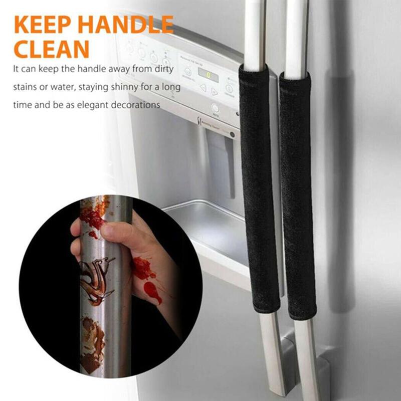 1pc 16"*4" Refrigerator Door Handle Cover Electrical Kitchen Appliances Gloves Fridge Microwave Dishwasher Door Cloth Protector