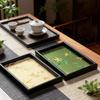 Large Capacity Bamboo Leaf Serving Tray Chinese Style Rectangular Storage Tray  Living Room