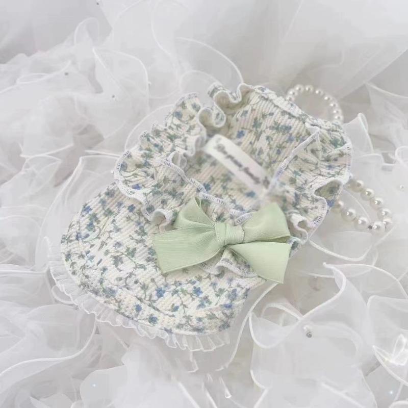 

Princess Waffle Small Floral, Spring and Autumn, Dog Clothes Couple Floral Pastoral Dress XL chest 50 back 40 about 10-6.5 kg