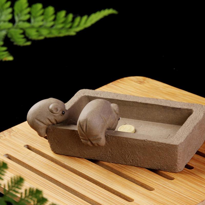Tea Pet Ornaments Purple Clay Tea Pet Craftsmanship Gift Chinese Crude Pottery Kung Fu Tea Set Tea Pet Pig Trough