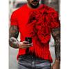 Tiger Men's T-shirt Short-sleeved Summer Outdoor Casual Tops Animal Print Pattern Large Size Loose Men's Fashion Clothing