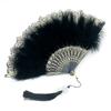 White Feather Fan Full Velvet Thickening Cheongsam Catwalk Folding Fan Yudi Boutique Night Shanghai Chinese Ancient Style Dancing Folding Fan Female