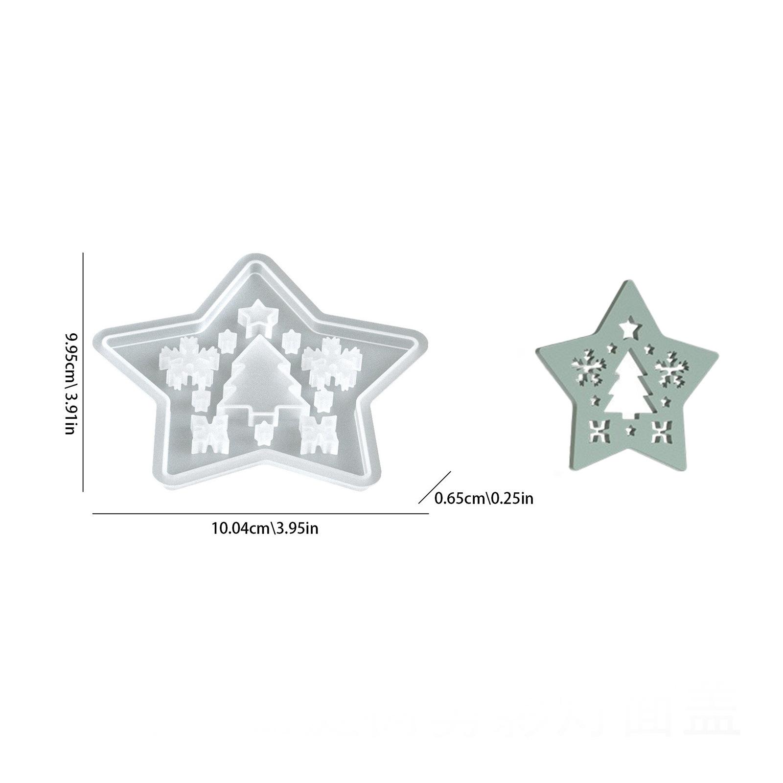 

Форма Рождество Ажурная Пятиконечная Звезда Силуэт Лампа Смола Силиконовая Форма Капля Смолы DIY Звезда Гипс Яйцо Лампа Украшения