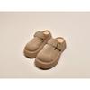 Small thick-soled heightened baotou half slippers frosted spring and autumn new muffin bottom slippers