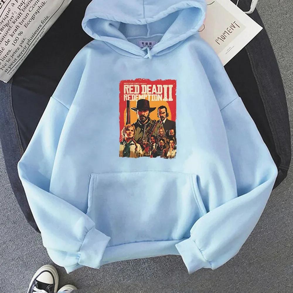 Red Dead Redemption Steed Hoodies Fleece Anime Printed Sweatshirts Manga/Comic Fashion Male Hoody Regular Fit Unisex Clothing