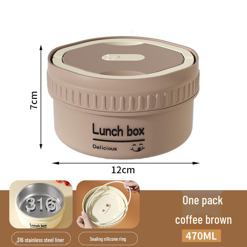 304 Stainless Steel Insulated Bento Box - Microwaveable Lunch Box & Soup Container, Ideal for Office Workers & Students