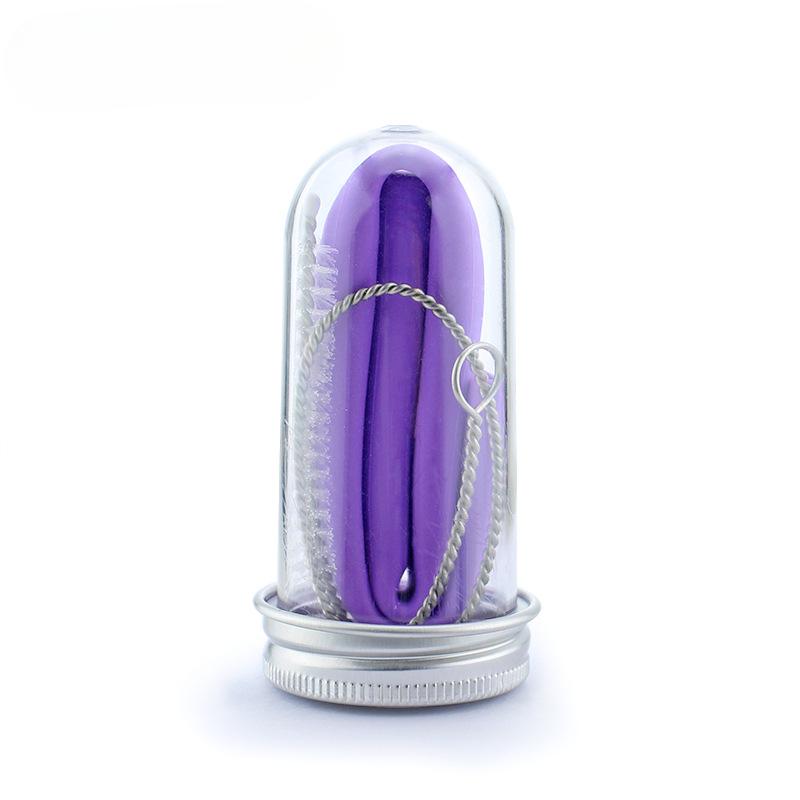 

Набор соломинок из пищевого силикона, цветная, многоразовая, складная, портативная, высокотемпературная соломинка bent фиолетовый