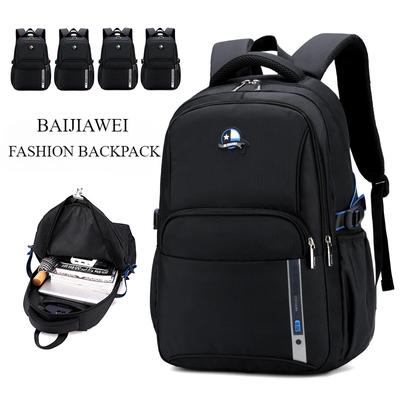 BAIJIAWEI Fashion Simple Schoolbags for Boys Lightweight Breathable Oxford Book Bags Large Capacity High School College Male Student Travel Backpack