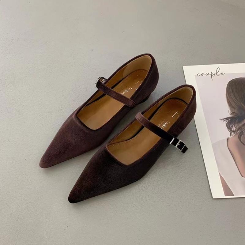 Fashion SUOJIALUN 2024 Autumn Women Flat Shoes Fashion Pointed Toe Ladies Elegant Mary Jane Shoes Soft Flat Heel Outdoor Drees Ballerina