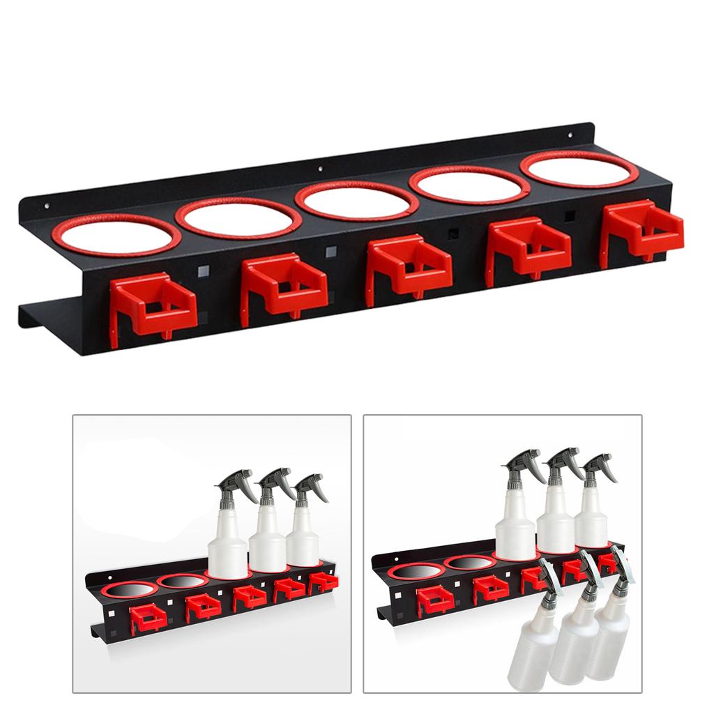 Spray Bottle Storage Rack Holder Bracket Wall Mounted Bottle Holder Display for Workplace Garage Organizer Car Wash Tool Rack