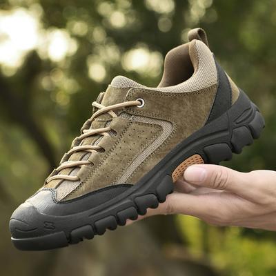 Fashion Non-Slip Man Outdoor Footwear Suede Leather Sneakers Leisure Walk Hiking Shoes Men's Lace Up Shoes Fashion Walking Casual Shoes