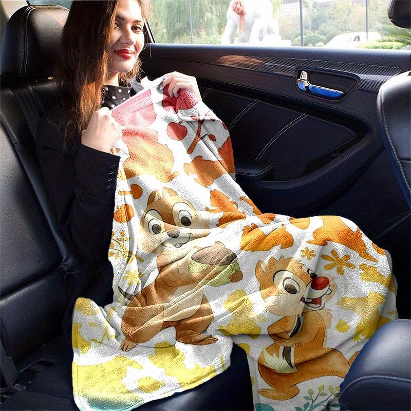 1pc, Charming Chip 'n' Dale Print Blanket Perfect for Home Decor, Couch Cover, Outdoor Use, Travel, Camping, Car, Beach, Office Nap Ideal
