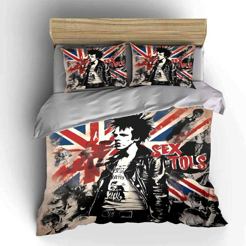 Sex Pistols Punk Rock Bedding Bedding Duvet Cover Set Duvet Cover Pillowcases  (1 * Duvet Cover 2 * Pillowcases, without duvet insert)