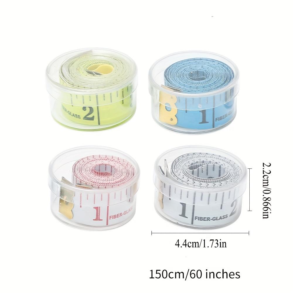 4pcs Multi-Functional Tailor's Measuring Tape - Easy-to-Use Durable Plastic Sewing Tape in Plastic Box, Assorted Colors