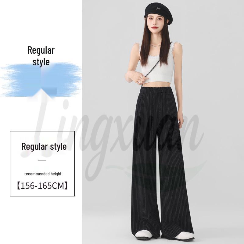 Women s High-Waist Striped Cotton Linen Wide-Leg Pants - Comfortable, Breathable, Slimming, Casual Summer Wear 2XL